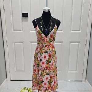 Floral V-Neck Spaghetti Strap Dress